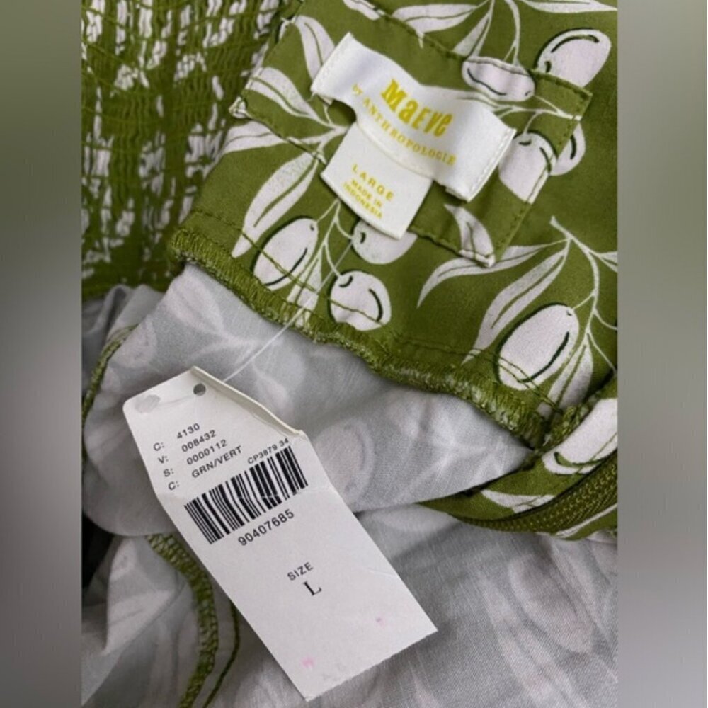 Anthropologie Maeve The Cleo Mini Dress Size L NWT Bombshell Fit & Flare Green - Picture 12 of 13